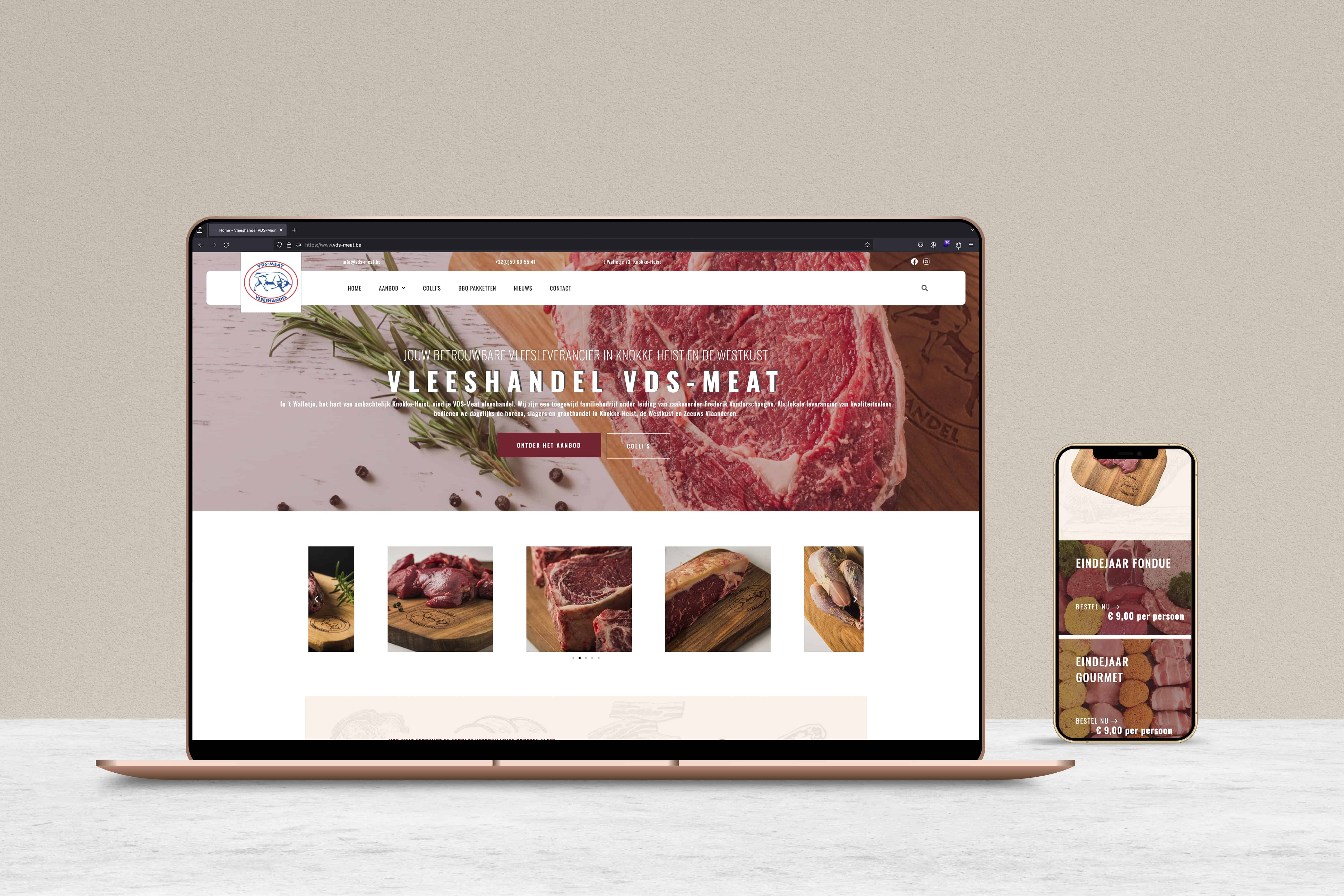 Webdesign realisatie VDS Meat