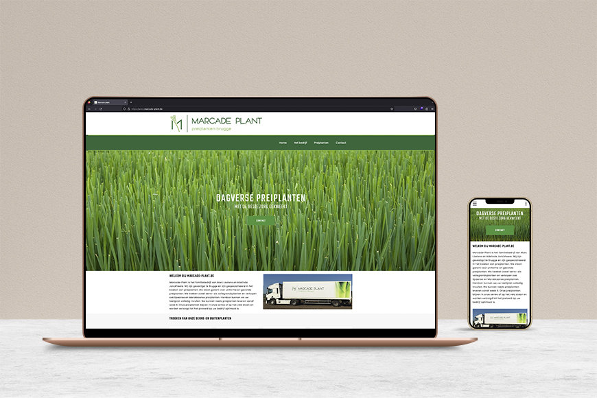 Webdesign realisatie Marcade plant